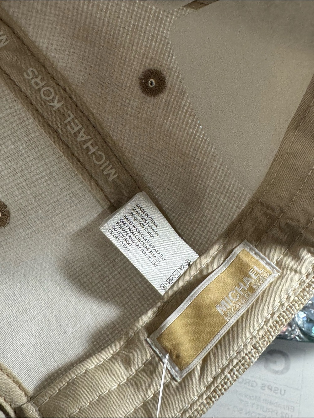 Michael Kors Natural Beige Woven Fabric Baseball Cap. Adjustable NWT - Picture 8 of 8